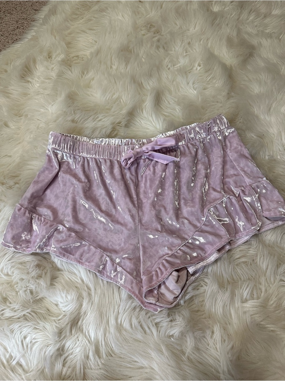 Victoria's Secret Velvet Ruffle Lounge Shorts